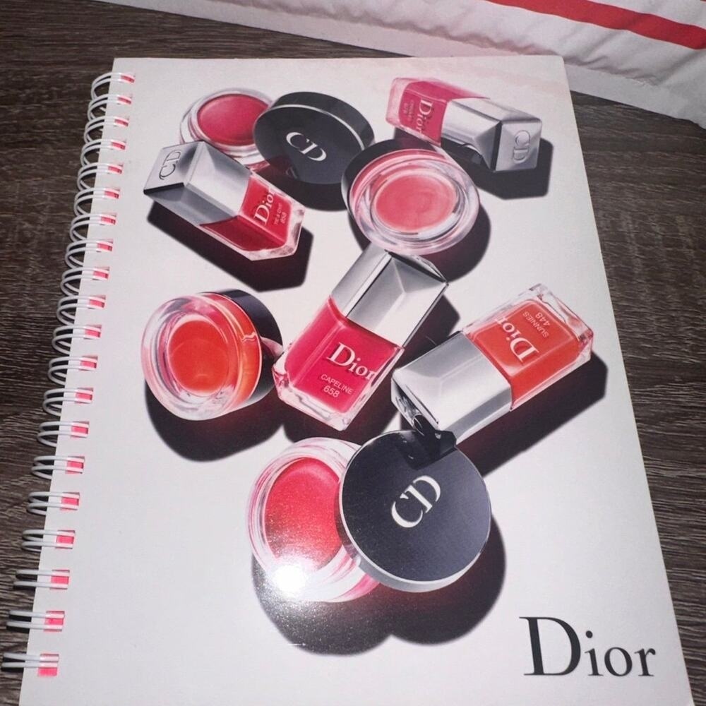 Dior Beauty Limited Edition Spiral Notebook Pink Orange Red Colored Pages VIP